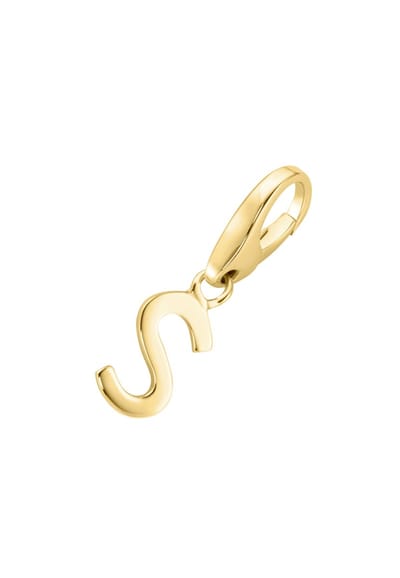 Gouden (verguld) bedel | Letter S | Giorgio Martello | 925 Zilver