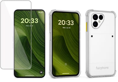 ChiGuard Hoesje & Screenprotector geschikt voor Fairphone 6 Hoesje Screenprotector - Gehard Glas Cover + Shock Proof Case - Transparant