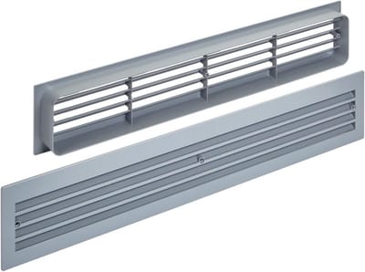 Ventilatierooster ovaal 457 x 92 mm met sleufperforatie voor deuren
