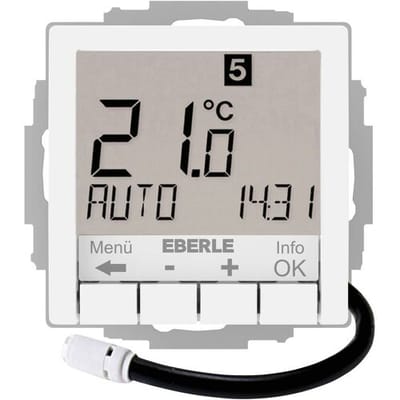 Eberle 527812455604 UTE 4800-F-RAL9016-G-55 Kamerthermostaat Montagewijze: Inbouw (in muur) Dagprogramma, Weekprogramma Verwarmen/koelen 1 stuk(s)