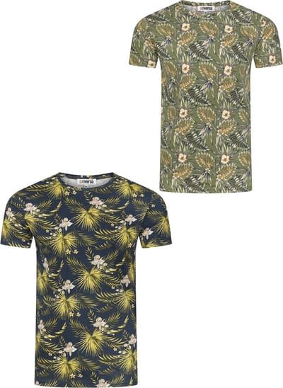riverso Heren T-Shirt RIVBill 2 Pack regular fit Veelkleurig S Ronde Hals Volwassenen - gemaakt van 100% katoen