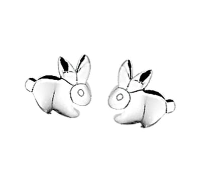 YO&NO - Oorbellen - Zilver - Oorknoppen - Konijn - 7/6,5mm - Kinderen - Zilver 925