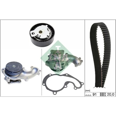 Schaeffler Ina Waterpomp + distributieriem set INA 530 0142 30