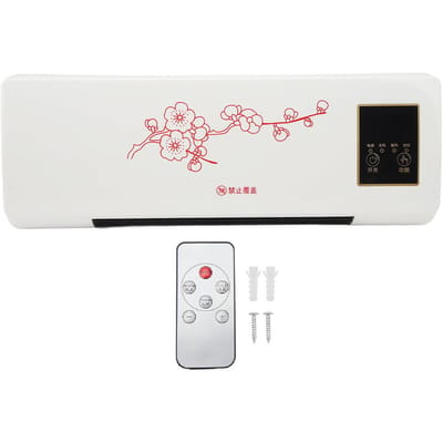 Wandgemonteerde Airconditioner Mini Elektrische Verwarmingsmachine met Afstandsbediening voor Slaapkamer Badkamer white