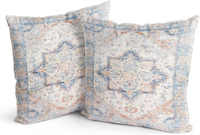 Set van 2 Boho Kussenhoezen met Schelpenontwerp - Antiek Vintage Dubbelzijdig Patroon 45 x 45 cm voor Tuin, Bank en Slaapkamer Decoratieve Kussenslopen