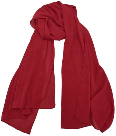 Lange dames chiffon sjaal Atie-ton sur ton lijnpatroon-effen donker rood-omslagdoek-stola