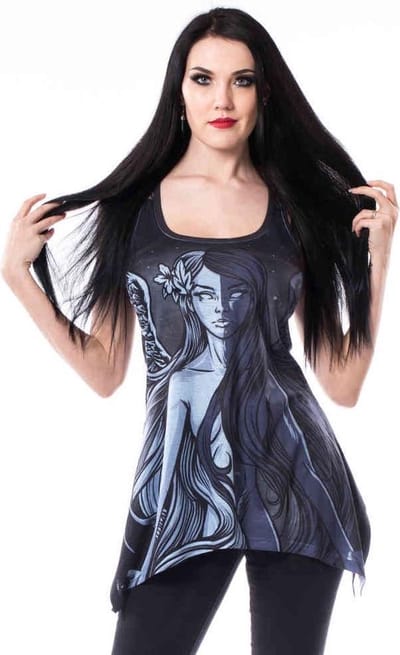 Vixxsin - ALOHA DEATH LACE PANEL Lange top - S - Zwart