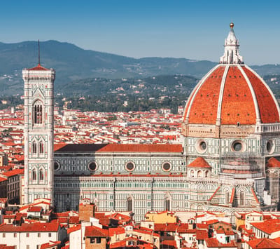 De oranje daken en kathedraal van Florence - Fotobehang (in banen) - 250 x 260 cm