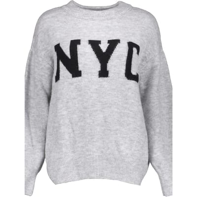 Geisha Pullover Nyc Grey/black Size: XS | Sweaters Outlet | Dames | Zwart