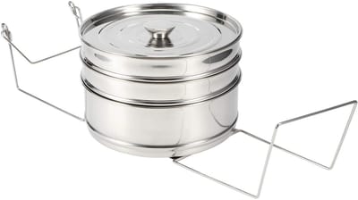 Dailygoody - Zilver Rvs Stoomboot Mand - Gezond Stomen - 3 Tier - Vaatwasserbestendig - Snelkookpan Accessoires - Voor Gezinnen