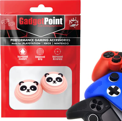 Gadgetpoint - Thumb Grips voor PlayStation, PS5, Xbox X/S, One & Switch Pro Controller - Gaming Thumbgrips - Performance Anti-Slip Thumbsticks - Bescherming Accessoires - Panda - Roze