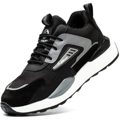 Heren Sport Veiligheidsschoenen Heren Werklaarzen Stalen Neus Schoenen Licht Comfort Beschermende Schoenen Anti-Punctie Werk Sneakers Onverwoestbaar 45 gray