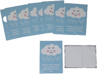 Postkaart met ''Little One'' - Baby blauw / Wit - Karton / Papier - 10 x 15 cm - Set van 10 - Ansichtkaart - Kaart - post