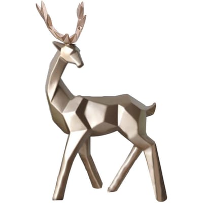 2 stuks Moderne Hars Hertenbeeld Sculptuur Huis Desktop Kast Ornamenten Decoratie (gouden)