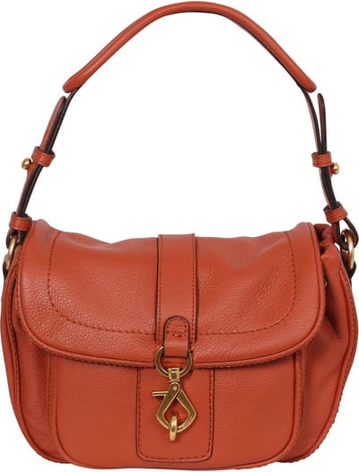 abro Schoudertas Leather Dalia Star Saddle Shoulderbag Dark Orange Terracotta