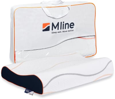 M line Wave Pillow – ergonomisch hoofdkussen – neksteun met golfvorm – optimale uitlijning – voor rug- en zijslapers – 10 cm hoog