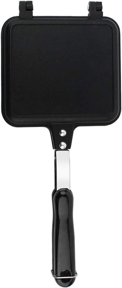 Dubbele Wafelmaker - Koekenpan Bakplaat - Snel Ontbijt - Non-stick Coating - 41 x 20 cm - Zwart