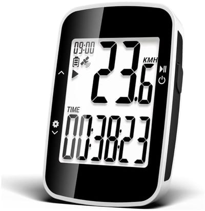 MIRA® Kilometerteller Fiets - Fietscomputer Draadloos Waterdicht - Snelheidsmeter Fiets - Wit - 10cm x 8cm x 5cm