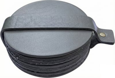 Brute Strength - Onderzetters voor glazen - Leer - Grijs - Rond - 10 stuks - Grijze leren onderzetters - Ronde onderzetter leer - lederen onderzetters - onderzetters grijs leer