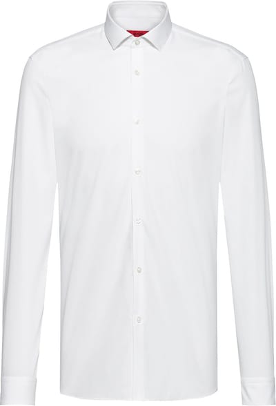 HUGO Erondo slim fit overhemd - popeline - wit - Strijkvriendelijk - Boordmaat: 39