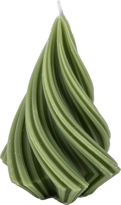 HomeBound by KY | Soyakaars twist dennenboom groen | 7,5x7,5x11cm | kaars dennenboom twist