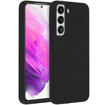 Accezz Hoesje - Geschikt voor Samsung Galaxy S22 - Liquid Silicone Backcover - Zwart