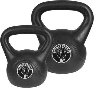 Gorilla Sports Kettlebells - Kunststof - 8 kg & 16 kg - Set van 2