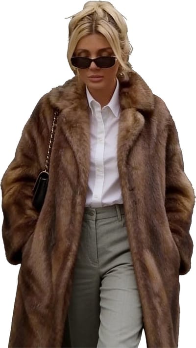 Bontjas Dames Deluxe - Imitatiebont - Bruin