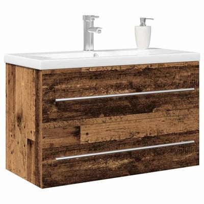 vidaXL - Wastafel - kabinet - voor - de - badkamer - 2 - st - Oud - Hout