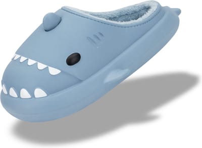 JAXY Haai Slippers - Shark Slides - Shark Slippers - Pantoffels Dames en Heren - Sloffen Jongens en Meisjes - Maat 38-39 - Blauw
