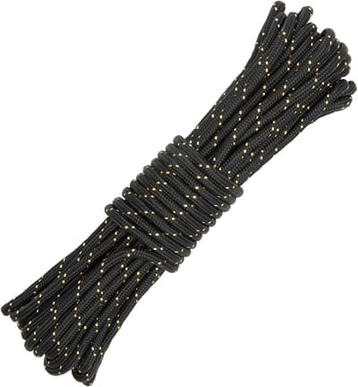 Zwarte Nylon Touw 8mm, 20m Gevlochten Koord voor Kamperen, Overleving, Tuinieren en Bundelen, Sterk en Duurzaam voor Buitengebruik