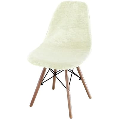 Fluwelen Stoelhoes Zilvervos Fluweel Eetkamerstoelhoes Zonder Armleuningen Effen Kleur Shell Huis Eames Geschikte Stoelhoes 1 Piece