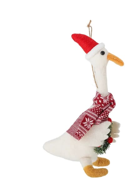 Bloomingville Kerstornament wol wit Arlo 22cm