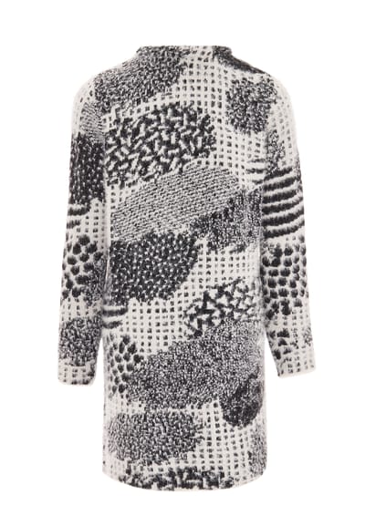Faina Vest Dames wol wit zwart