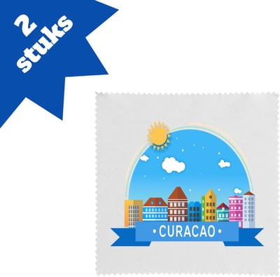 Akyol - curacao brillendoekjes - Wereld - vakantieliefhebber - antillen - handelskade - 17,8 bij 17,8 cm - 2 stuks