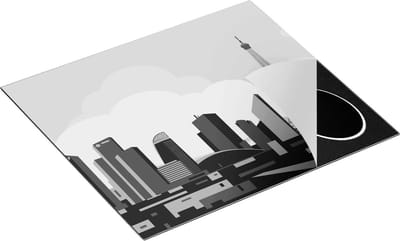Chefcare Inductie Beschermer Skyline van Parijs - Abstract - Zwart Wit - 60x50 cm - Afdekplaat Inductie - Kookplaat Beschermer - Inductie Mat