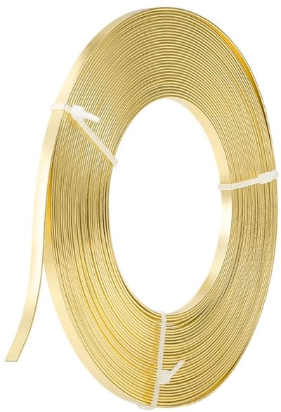 Aluminium Draad Plat 10M 5mm Breed voor Sieraden, Sculpturen en Brillenframe Creaties - Goudkleurig en Flexibel