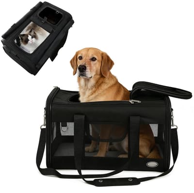 Omgoods - Opvouwbare Hondentransportbox - Ademend en Geschikt voor Honden en Katten
