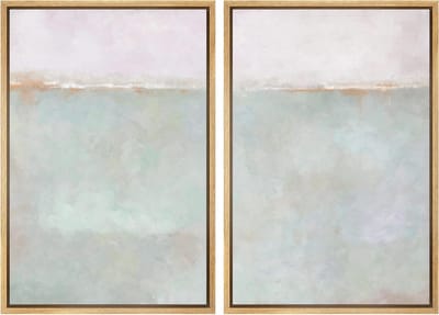 Canvas muurkunst set - Ingelijste prints - Woonkamer decoratie - Abstracte landschap stijl - 2 stuks 16x24 inch