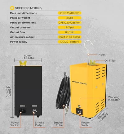 Automotive Diagnostic Fuel Leak Detector voor 12V Voertuigen - EVAP Pipe Leakage Tester