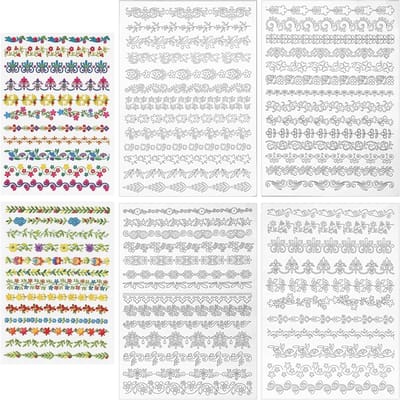 Wateroplosbare Zelfklevende Borduurpatronen voor Fleece - Borduurstencils en Transferpapier voor DIY Projecten