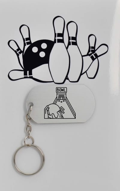 bowlen sleutelhanger inclusief kaart - sport cadeau - sporten - Leuk kado voor je sporter om te geven - 2.9 x 5.4CM