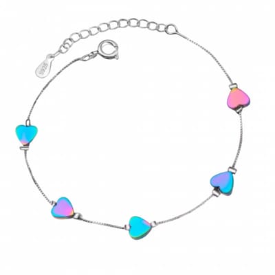 Enkelversiering-Floor- kettinkje- zilver- Hartjes- Kinderen- 16 cm - Charme Bijoux