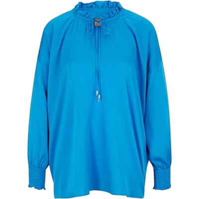 Boss Baratina-zijden blouse voor dames (Helder Blauw)