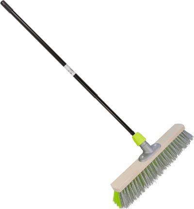 Buemag Bezem buiten - met telescoopsteel - staaldraad/elaston - 40 cm - groen/grijs - straatbezem