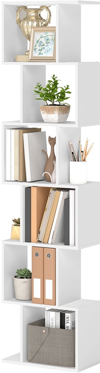 VASAGLE - Boekenkast - Met 6 Niveaus - Vrijstaand - Voor Woonkamer Slaapkamer Kantoor