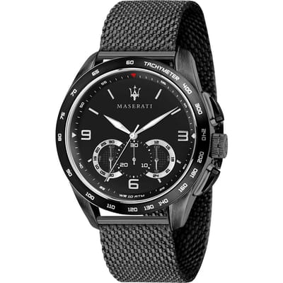 Maserati Traguardo Zwart Zwart Metaal Heren Chronograaf Quartz R8873612031 zwart