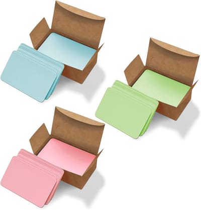 300 Stuks Kleine Lege Indexkaarten 3.5 x 2 Inch - Notitiekaarten, Studie Flashcards en DIY Kaarten in Diverse Kleuren van Kraftpapier