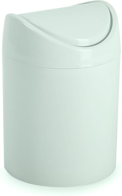 Plasticforte Mini prullenbakje - mintgroen - kunststof - met klepdeksel - keuken aanrecht/tafel model - 1,4L - 12 x 17 cm