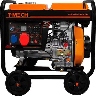 Stille diesel generator - oranje/zwart - 12,5l - driefasig 400v